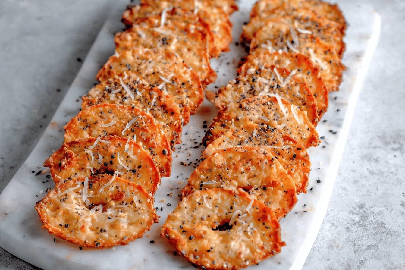 KETO EVERYTHING BAGEL CHEESE CHIPS RECIPE