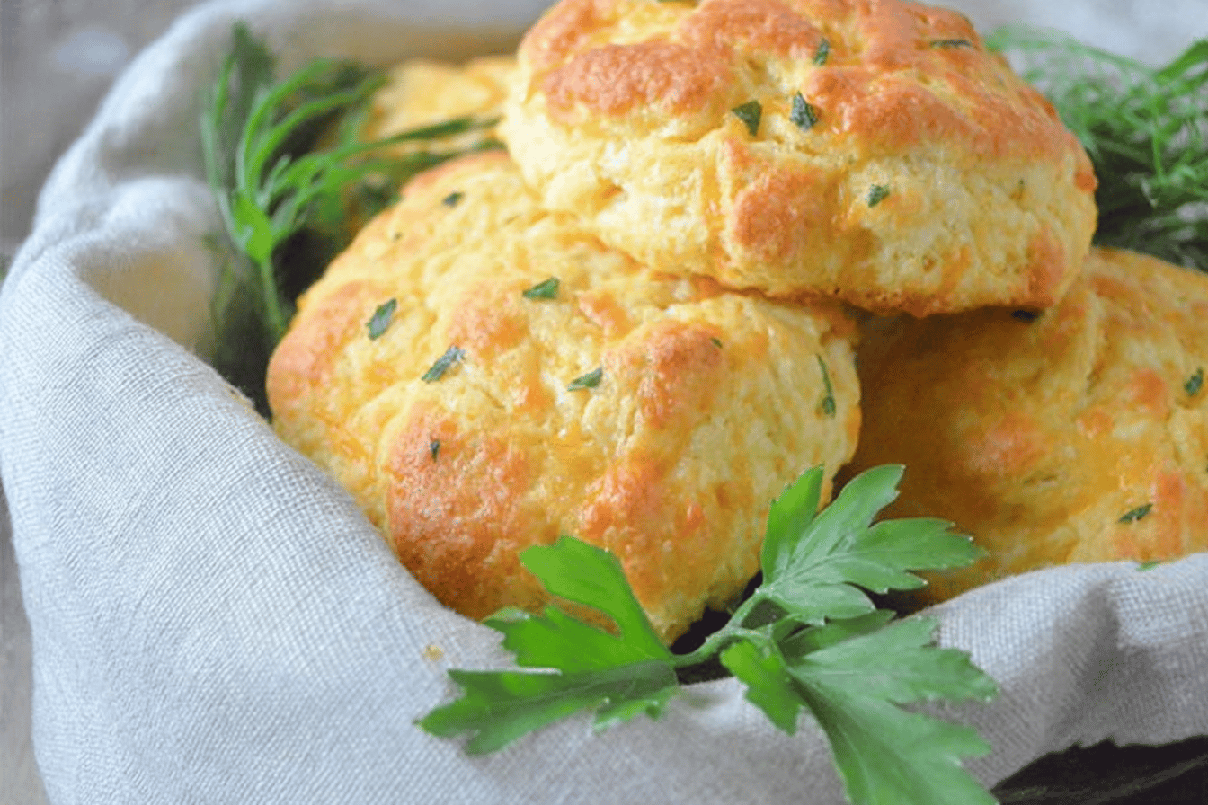 Keto Garlic Cheddar Drop Biscuits