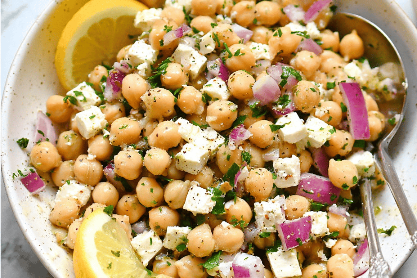 Lemony Chickpea Feta Salad