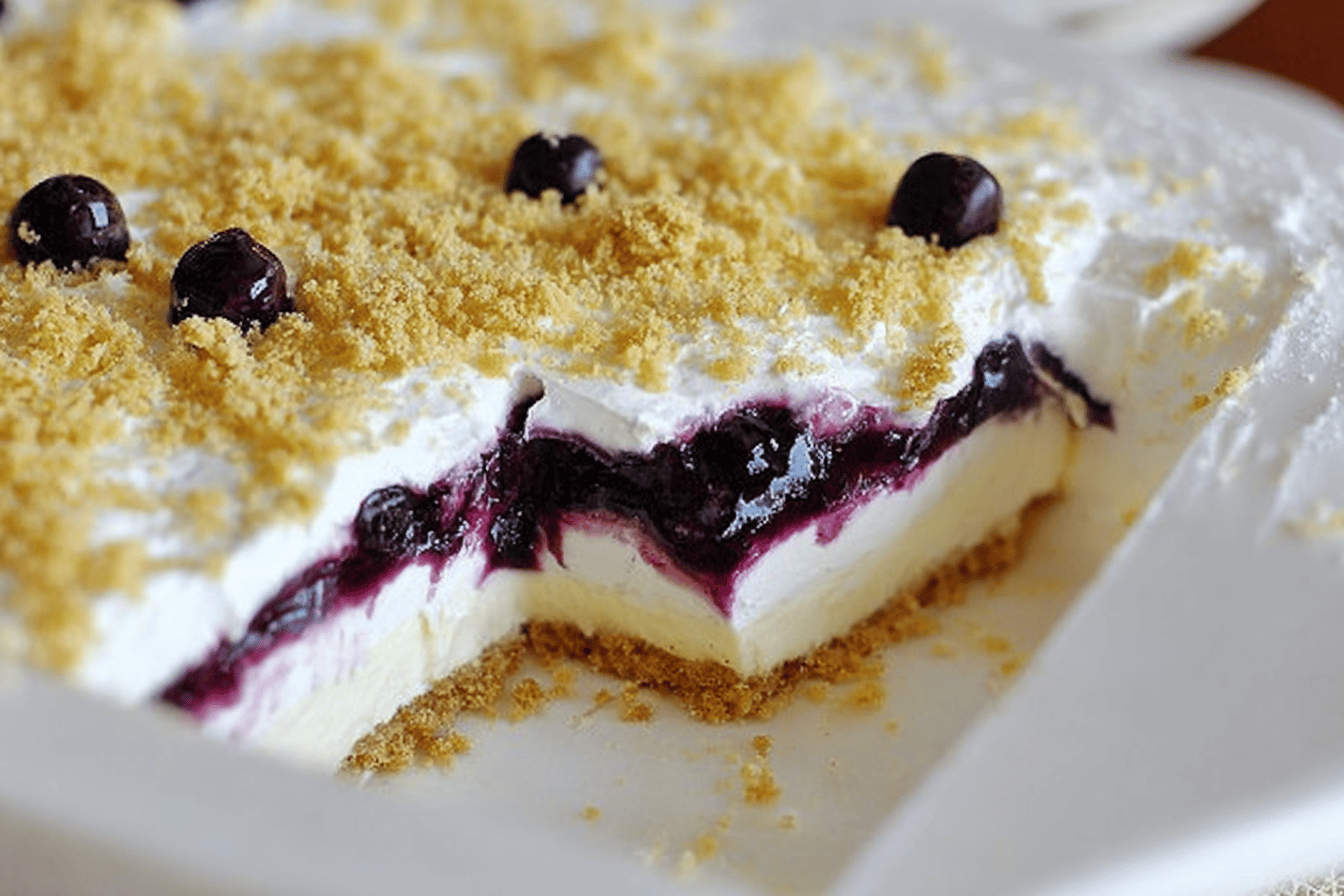 No Bake Lemon Blueberry Dessert