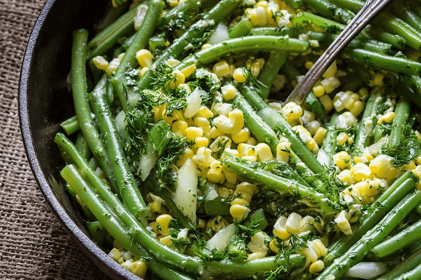 Summer Corn + Green Beans with Herb Butter
