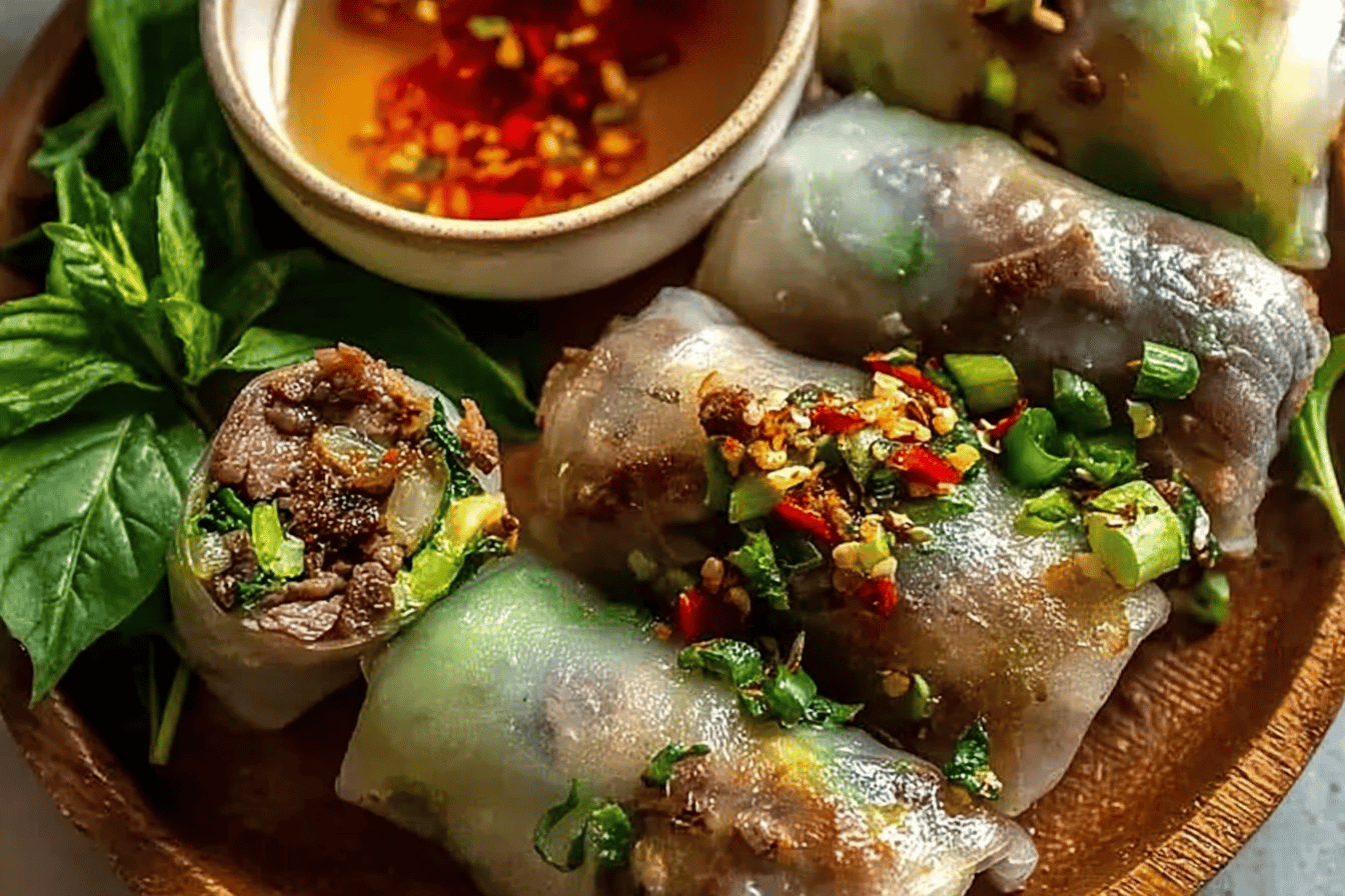Thai Basil Beef Rolls