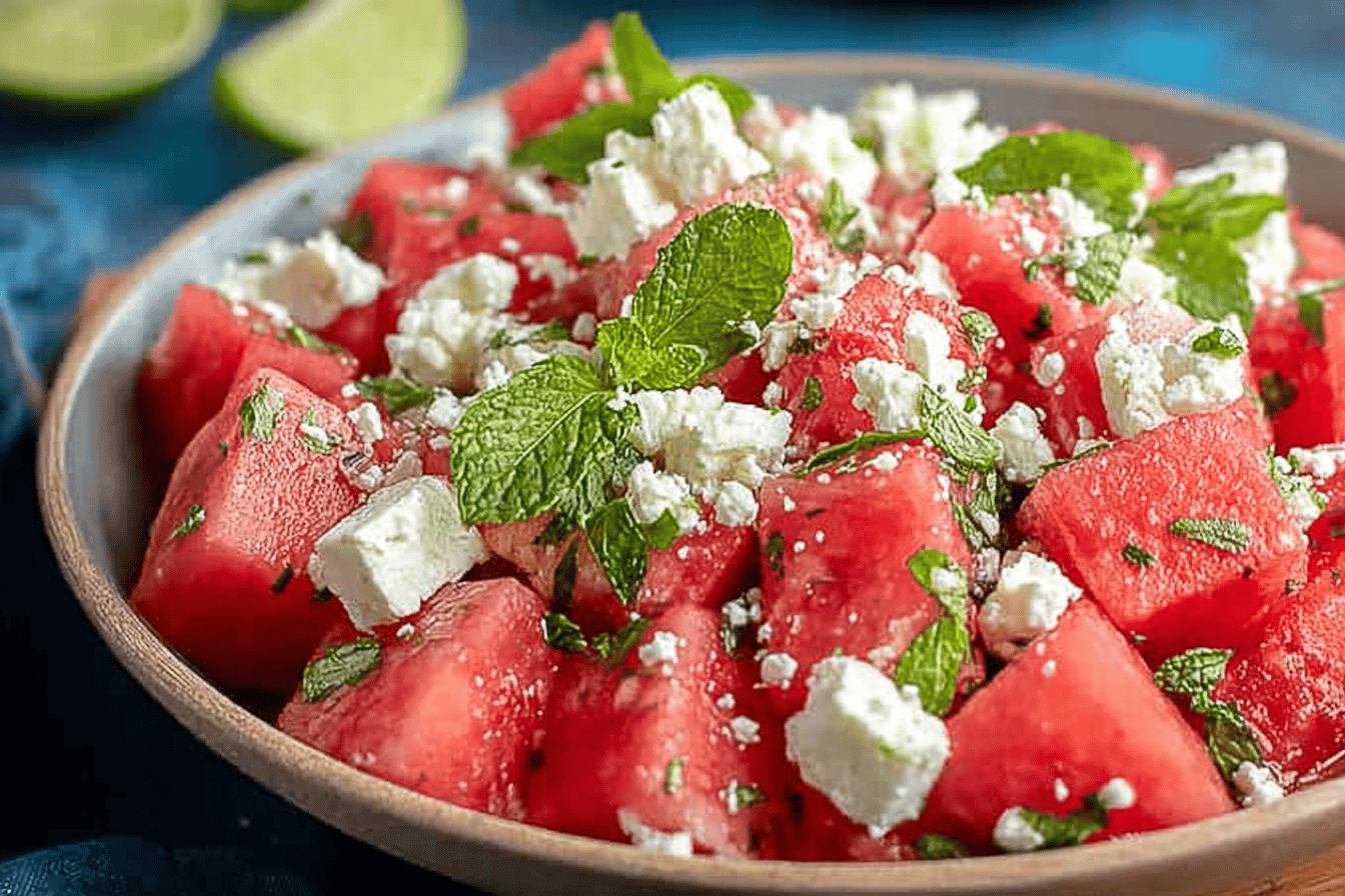 Watermelon Feta Mint Salad