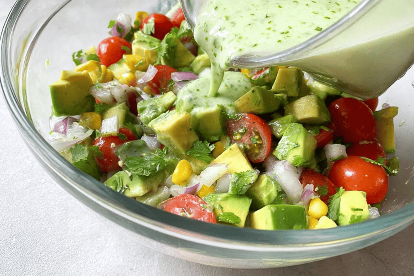 Avocado Salad with Lime Cilantro Dressing