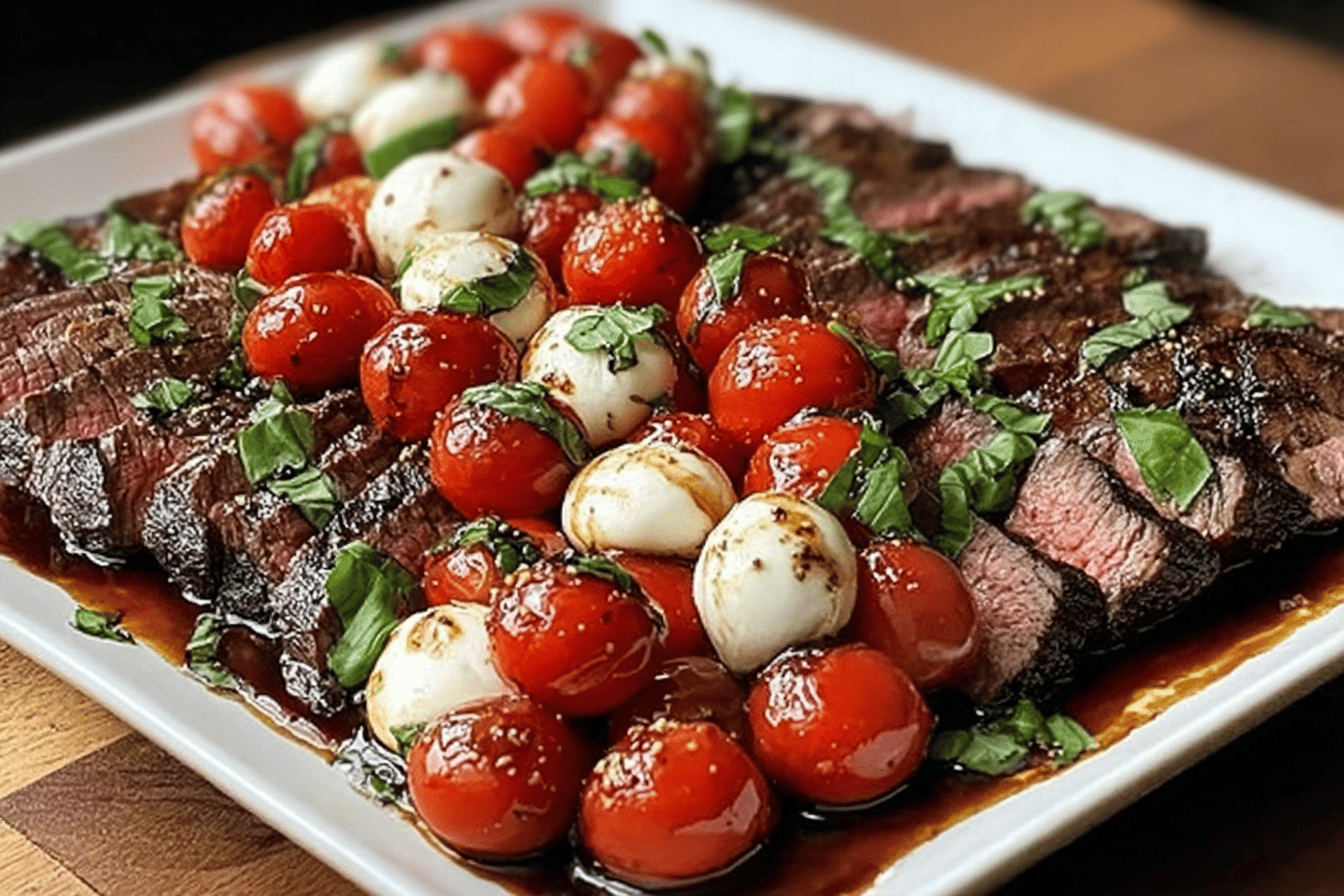 Balsamic Caprese Grilled Flank Steak Recipe