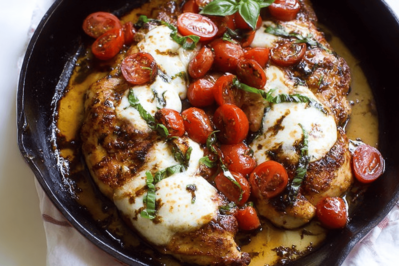 Balsamic Baked Chicken Breast with Mozzarella Cheese Recipe