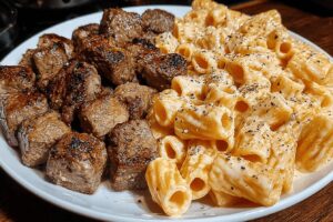 Cajun Steak Cheesy Rigatoni Parmesan