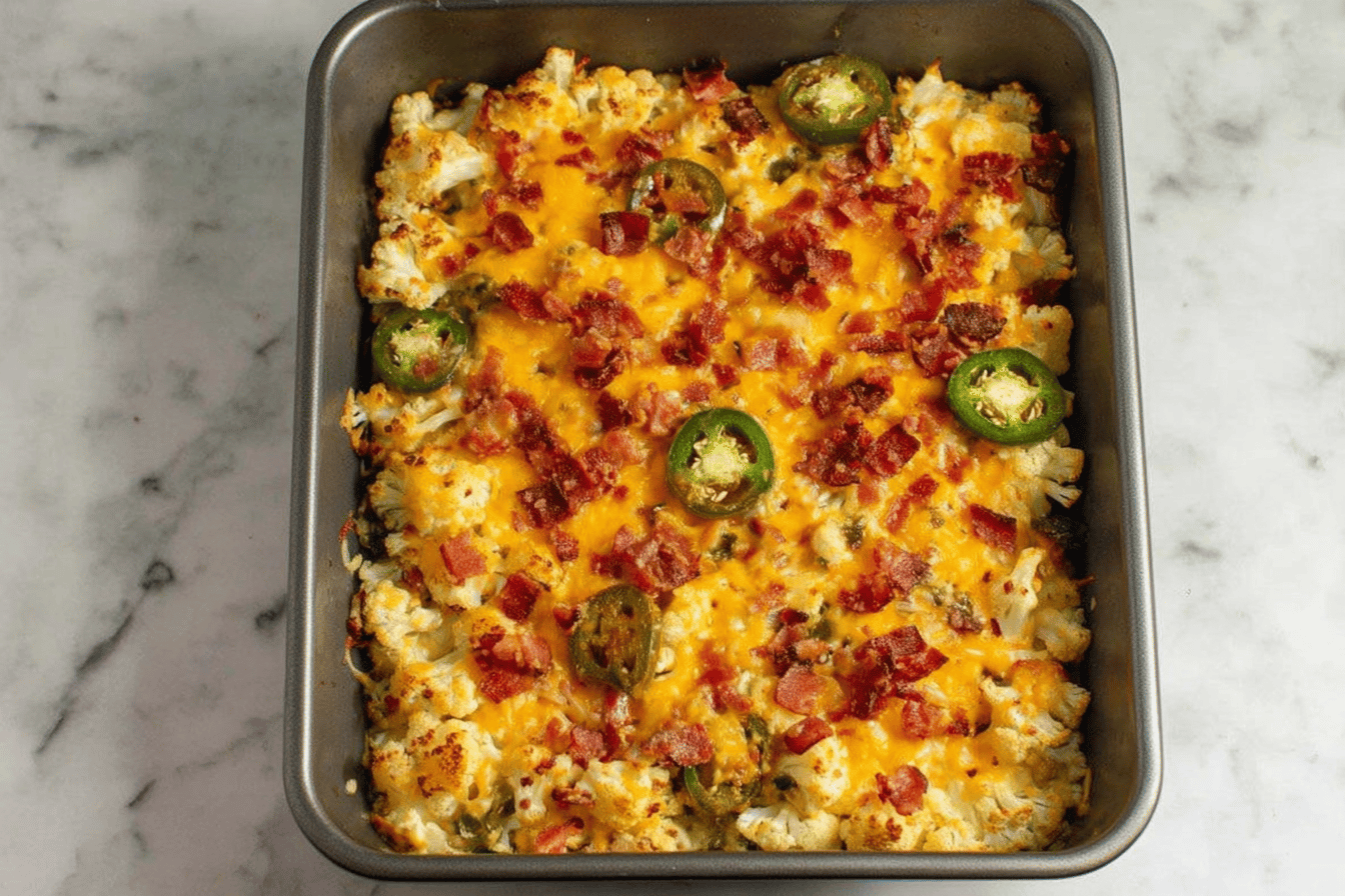 Cauliflower Jalapeno Popper Casserole