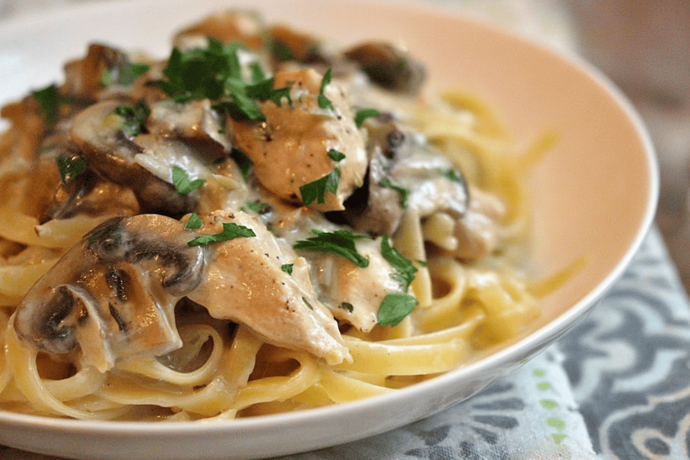 Chicken Mushroom Fettuccine