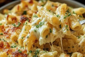 Creamy Garlic Parmesan Pasta Bake