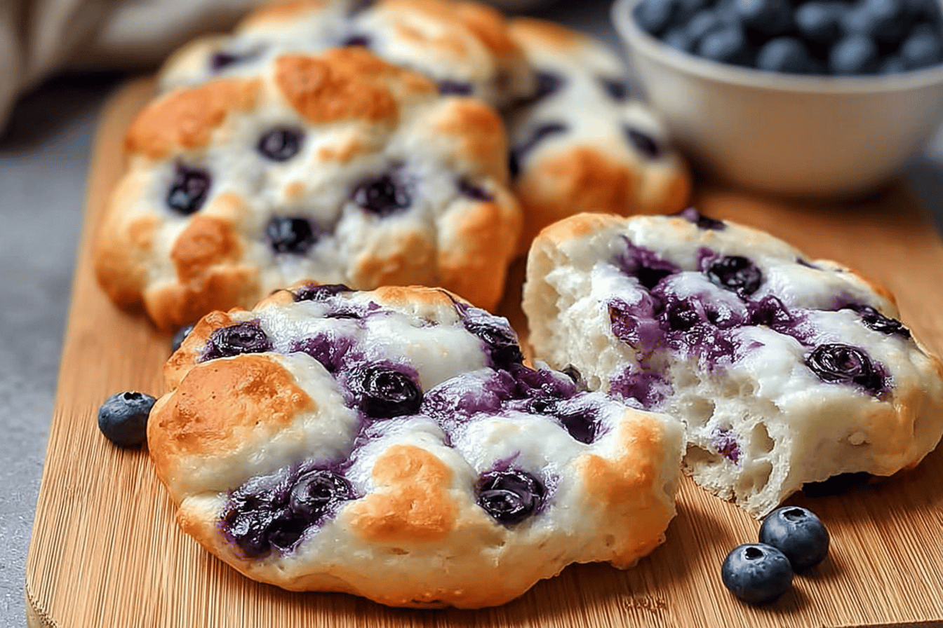 Fluffy Cottage Cheese Blueberry Cloud Bread