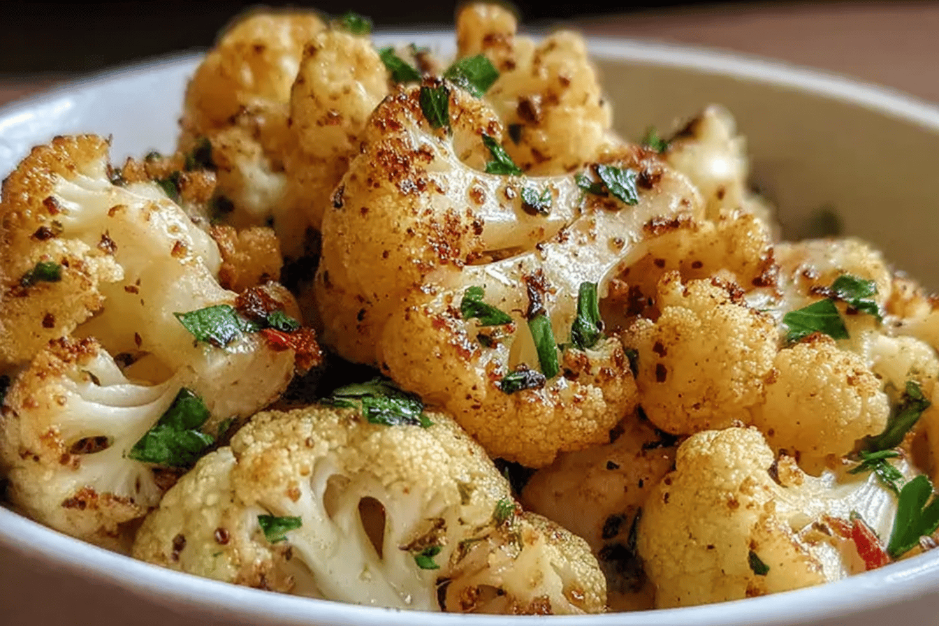 Garlic Butter Roasted Cauliflower Recipe