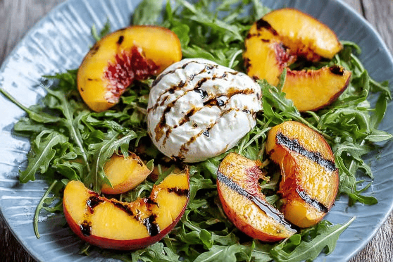 Grilled Peach Burrata Salad Recipe