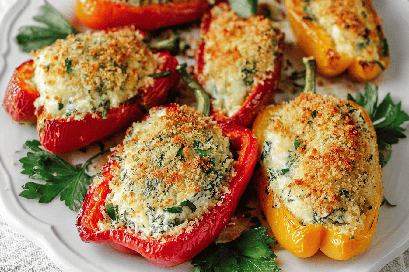 Herby Ricotta Stuffed Peppers Recipe
