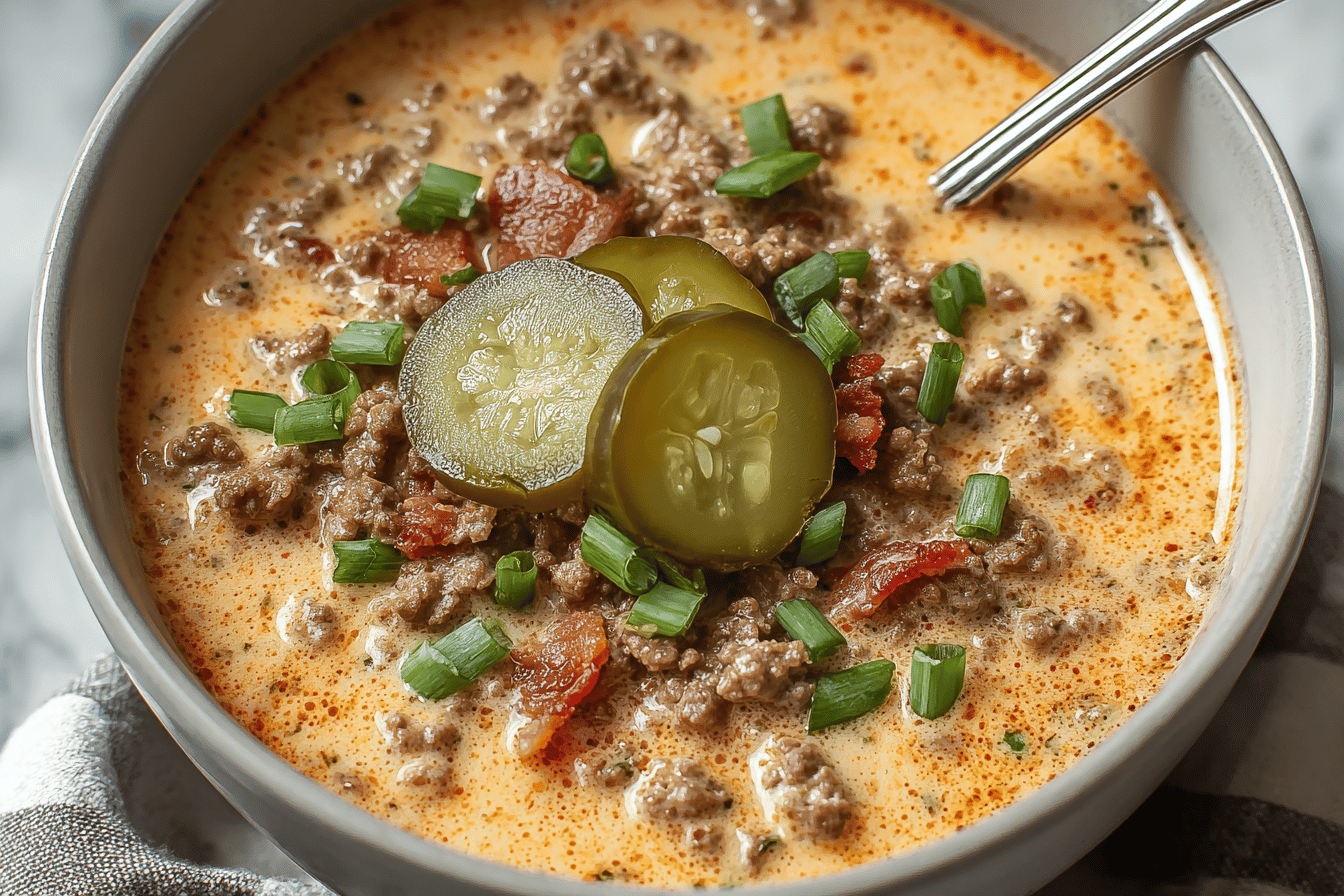 Keto Cheeseburger Soup Recipe