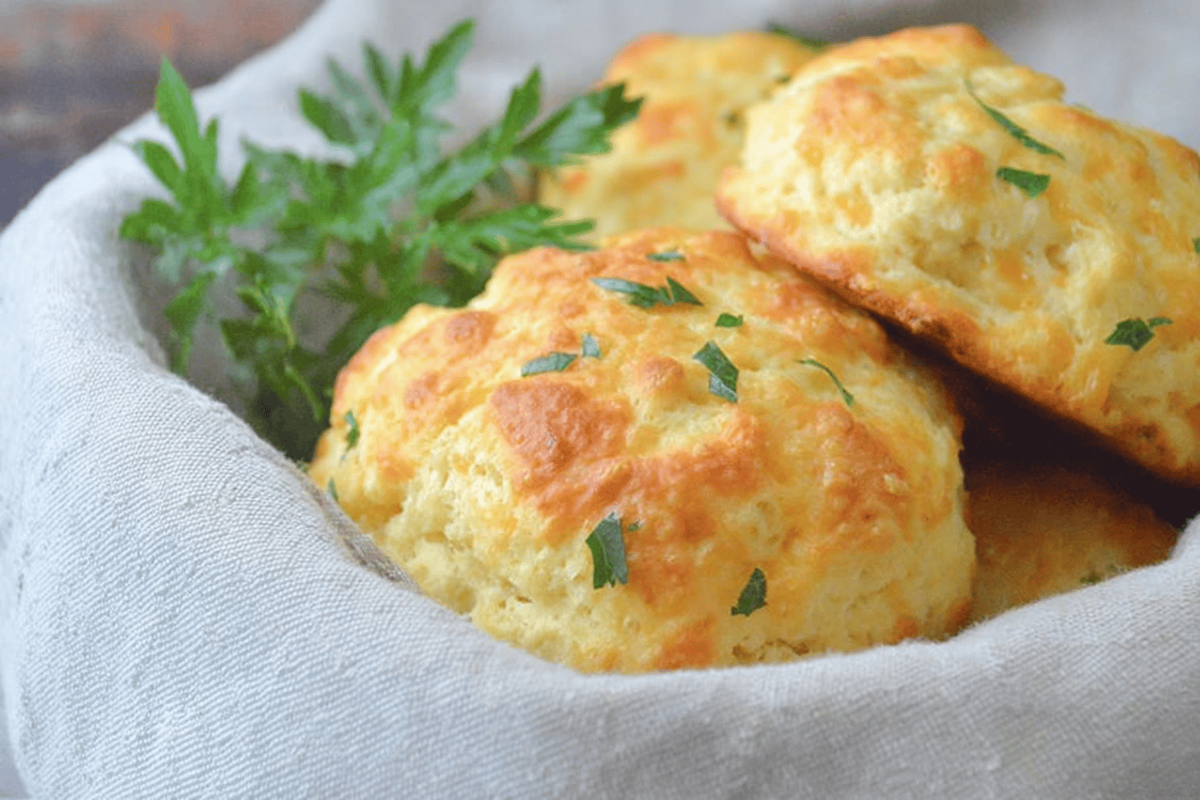 Keto Garlic Cheddar Drop Biscuits