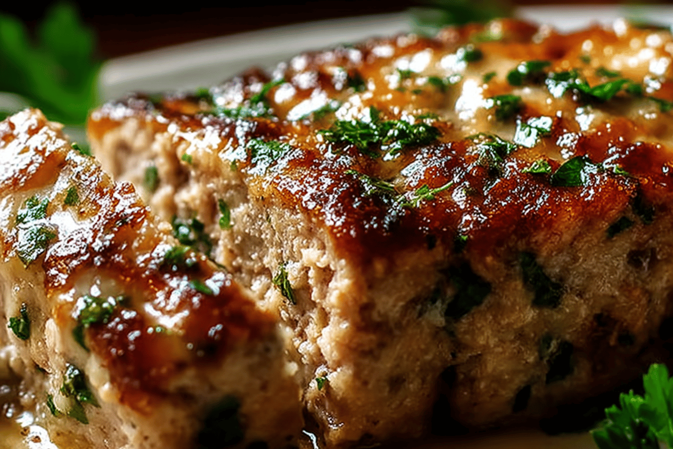 Melt-in-Your-Mouth Garlic Parmesan Chicken Meatloaf