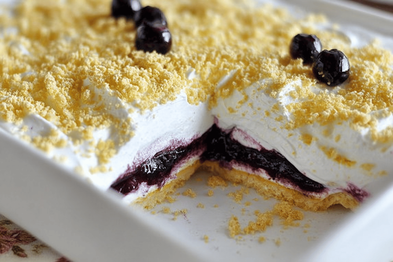 No Bake Lemon Blueberry Dessert