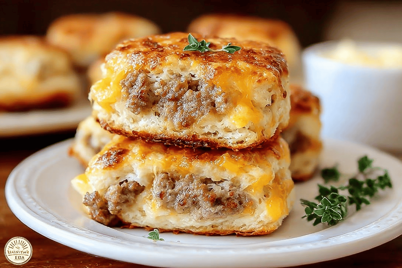 Sausage Cheese Butter Swim Biscuits