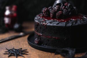 Spooky Black Velvet Halloween Cake
