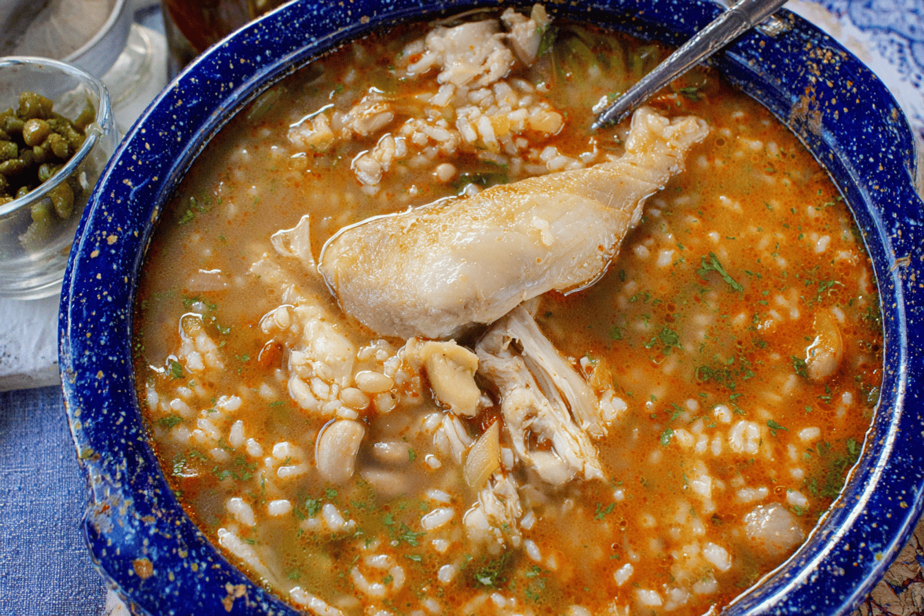 Arroz Caldoso de Pollo (Soupy Rice with Chicken)