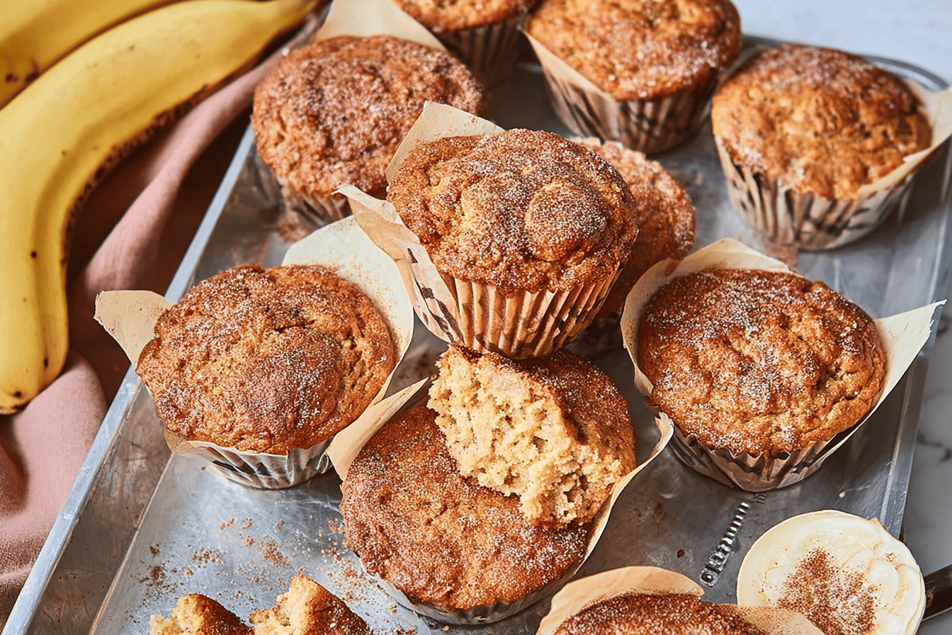 Cinnamon Banana Protein Muffins with Sourdough