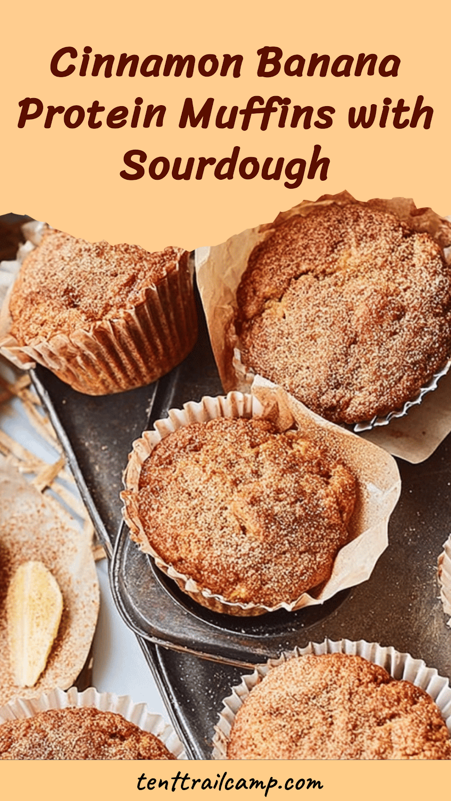 Cinnamon Banana Protein Muffins with Sourdough