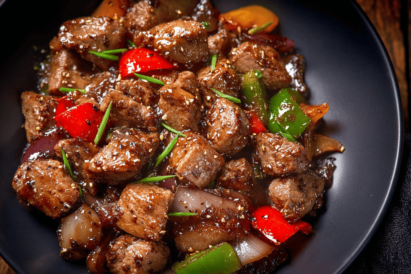 Chinese Steak Bites with Black Pepper Sauce