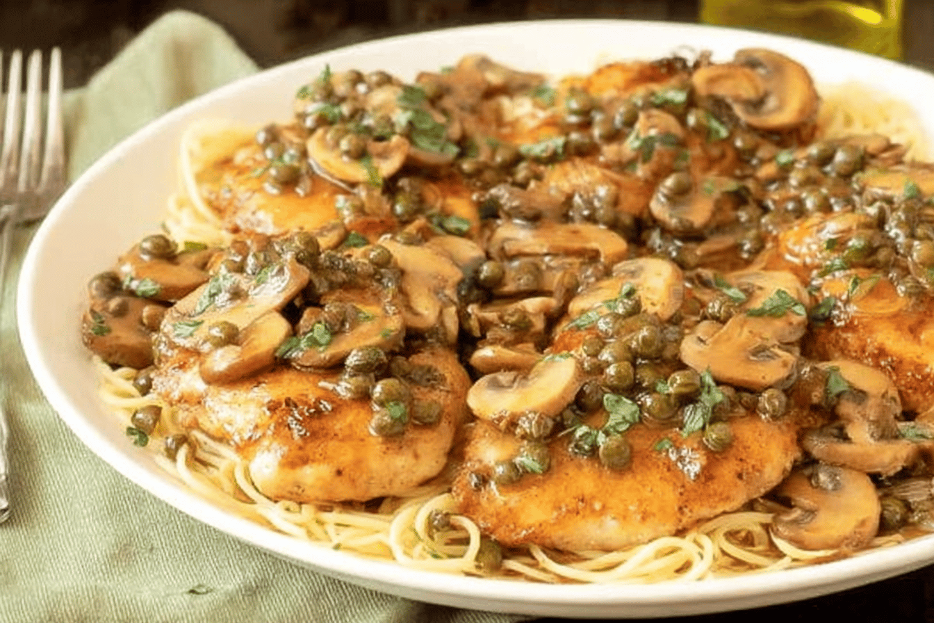 Easy Lemon Chicken Piccata with Mushrooms
