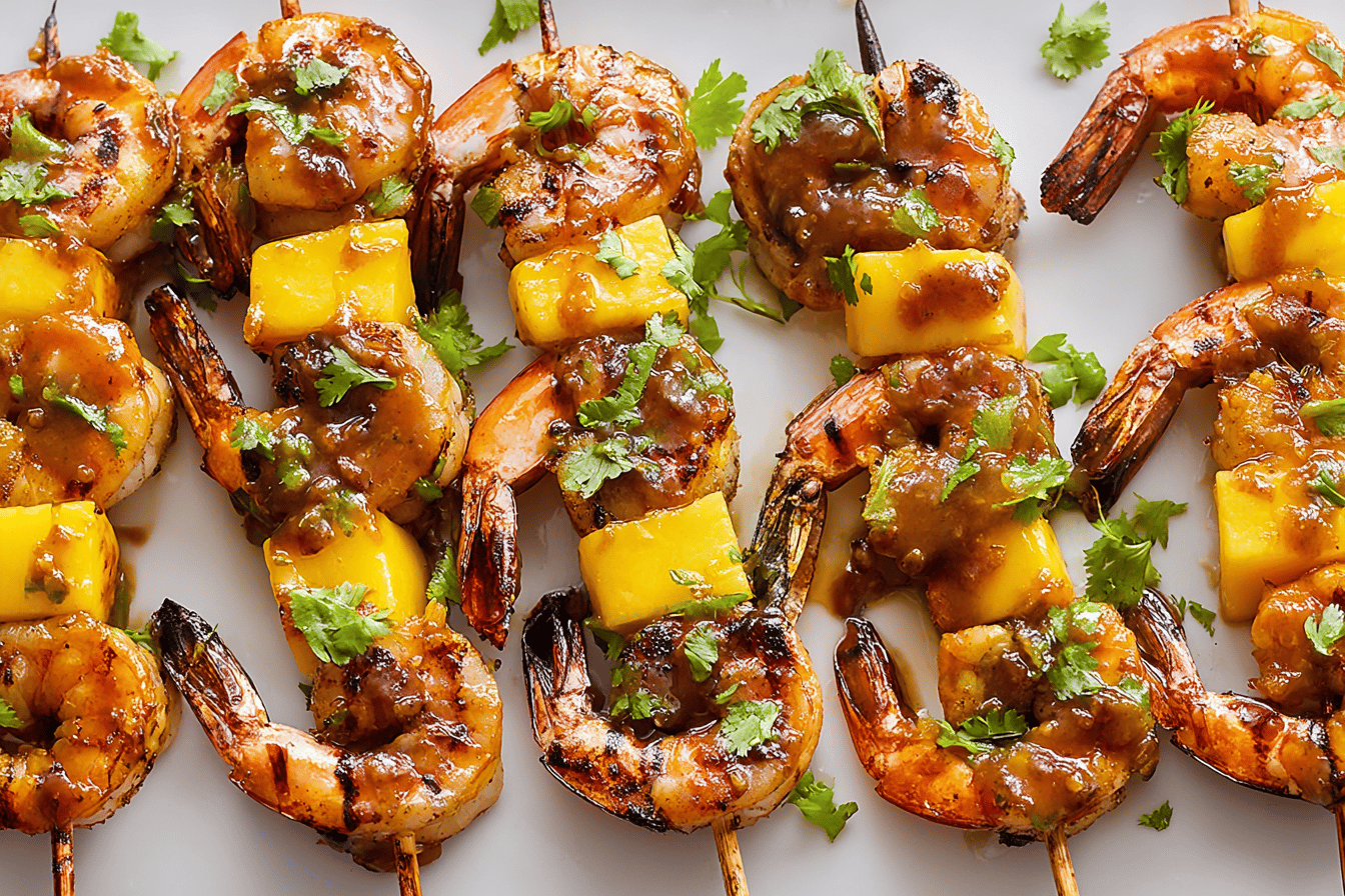 Grilled Shrimp & Mango Skewers
