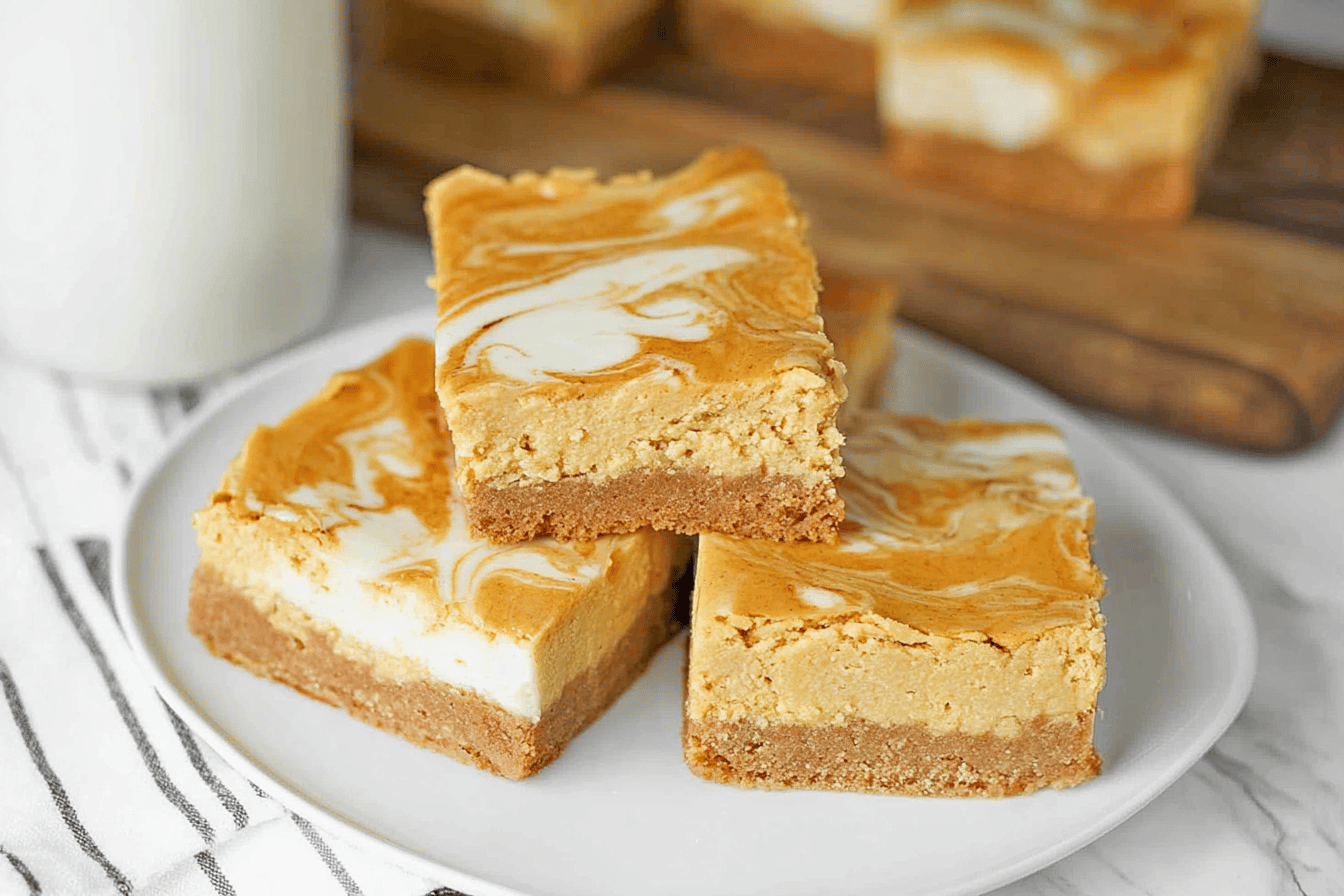 Pumpkin Swirl Cheesecake Bars