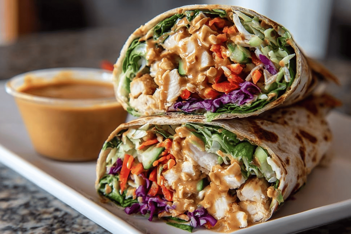 Thai Peanut Chicken Wraps