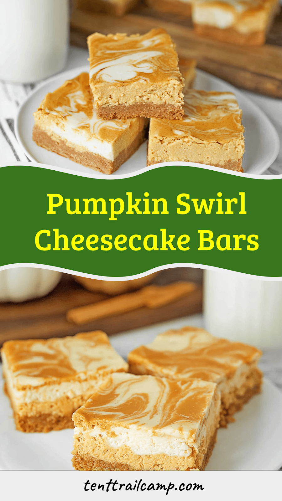 Pumpkin Swirl Cheesecake Bars