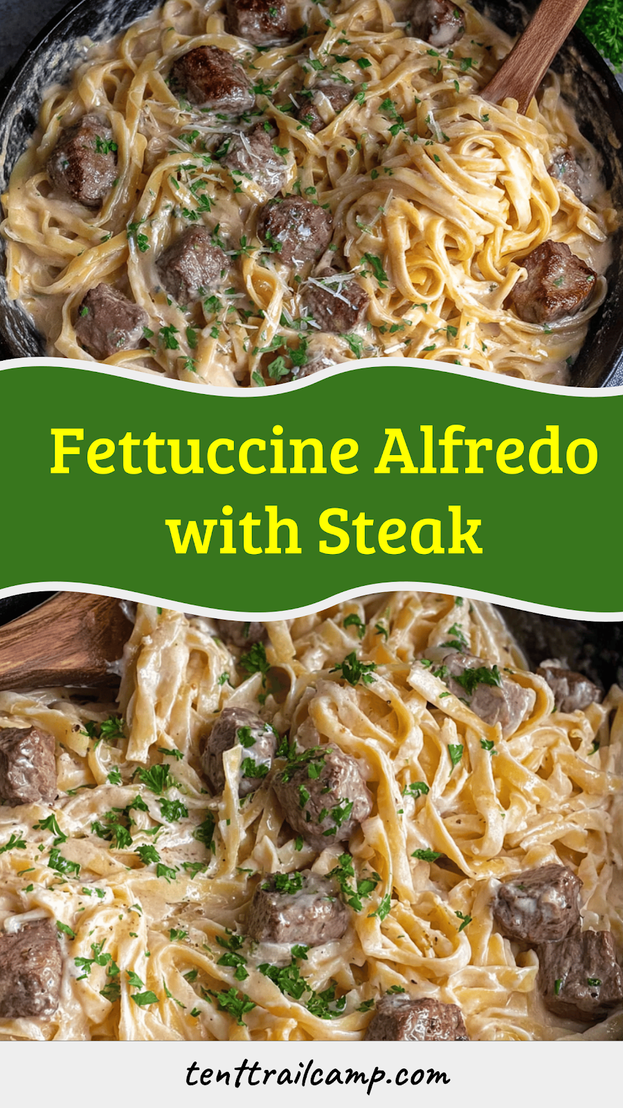 Fettuccine Alfredo with Steak