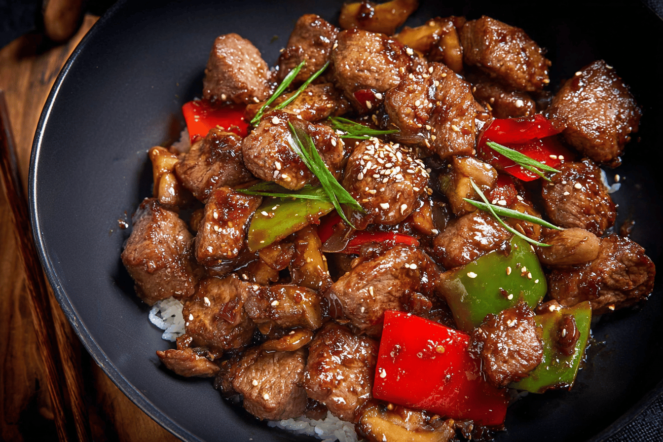 Chinese Steak Bites with Black Pepper Sauce