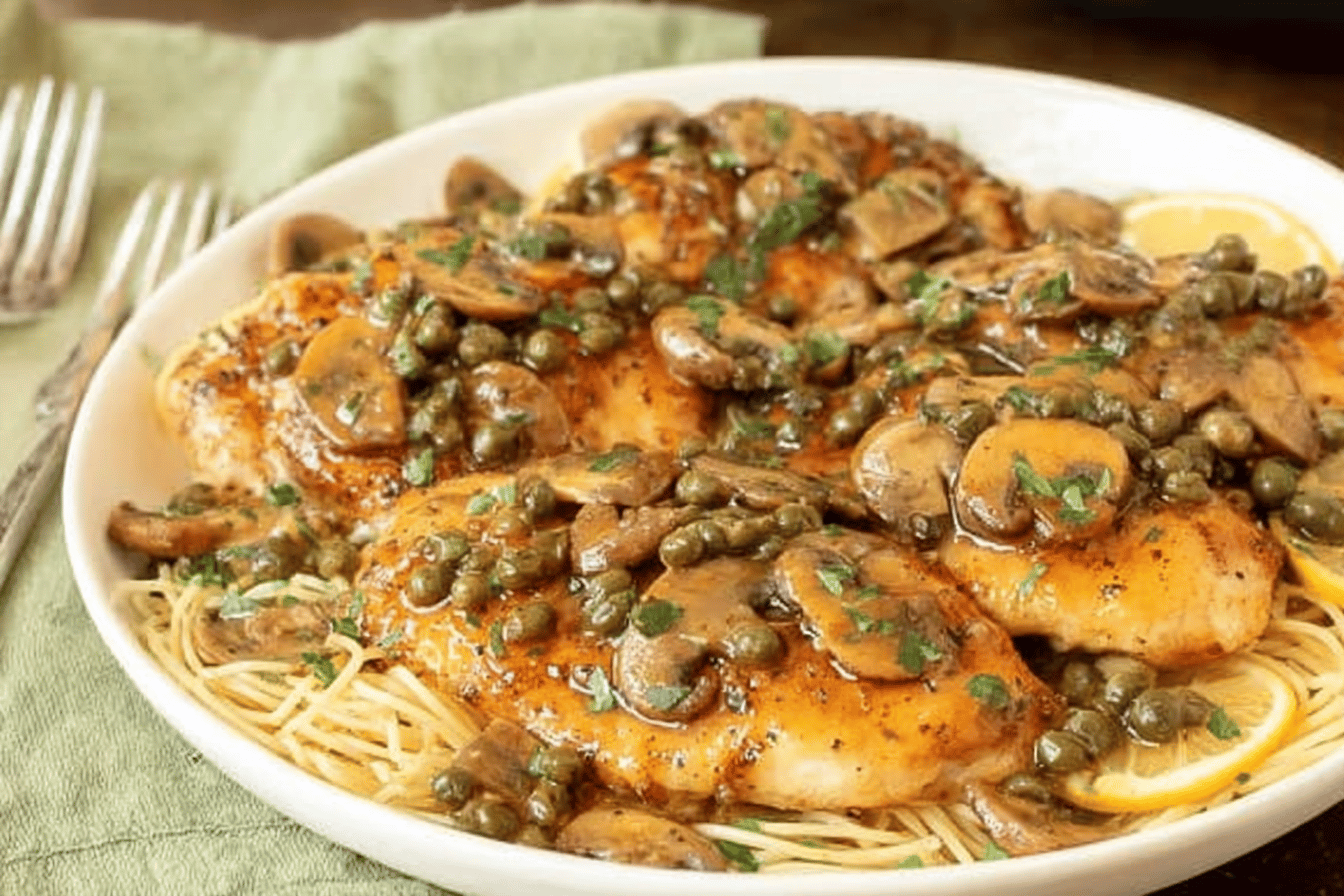 Easy Lemon Chicken Piccata with Mushrooms