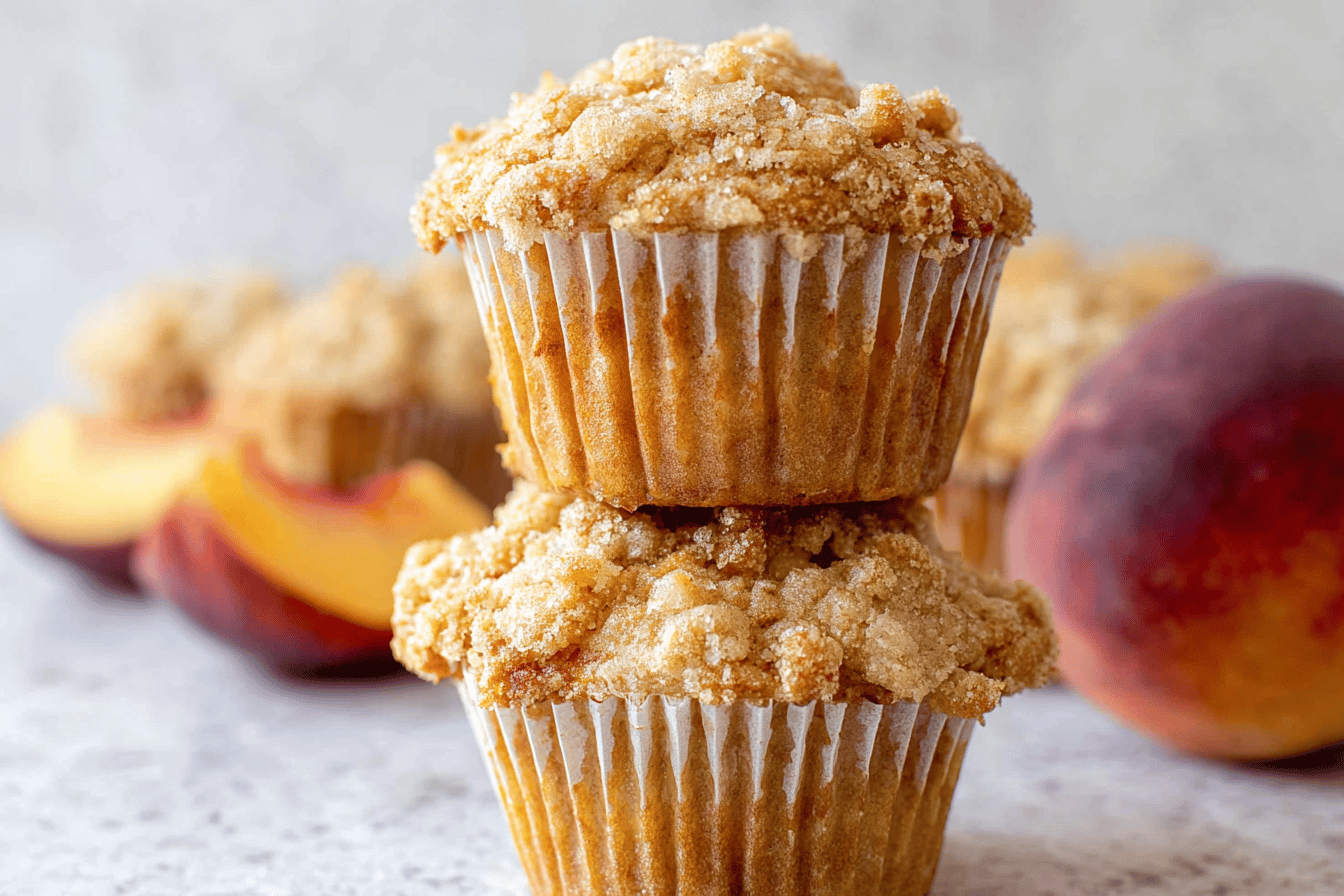 Fresh Peach Muffins