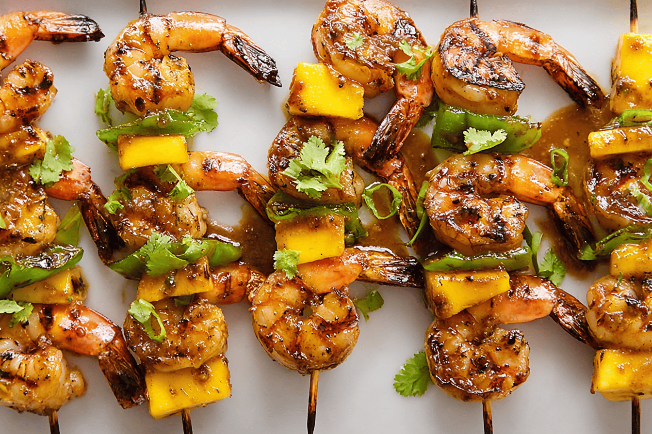 Grilled Shrimp & Mango Skewers