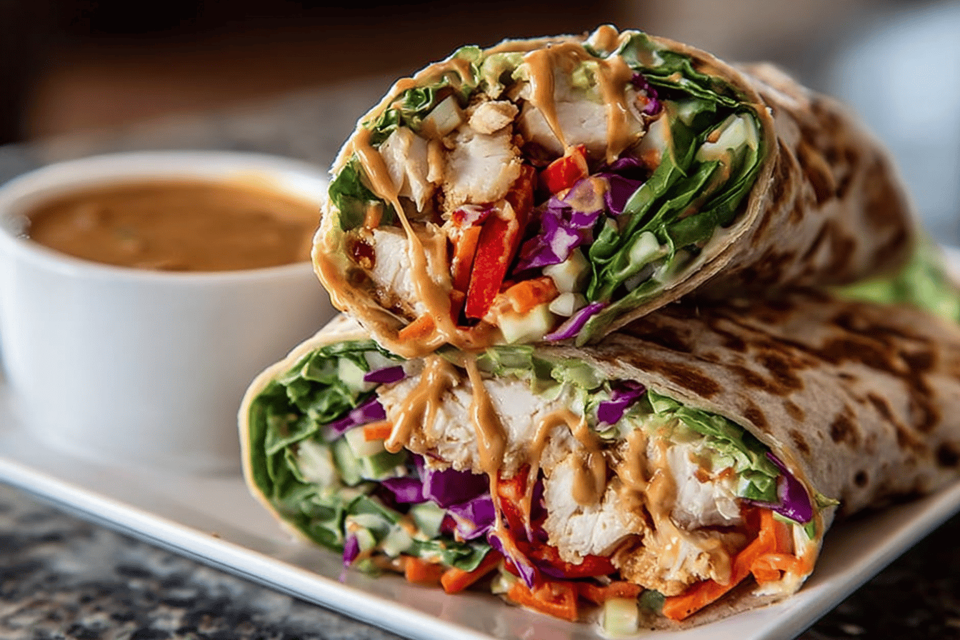 Thai Peanut Chicken Wraps