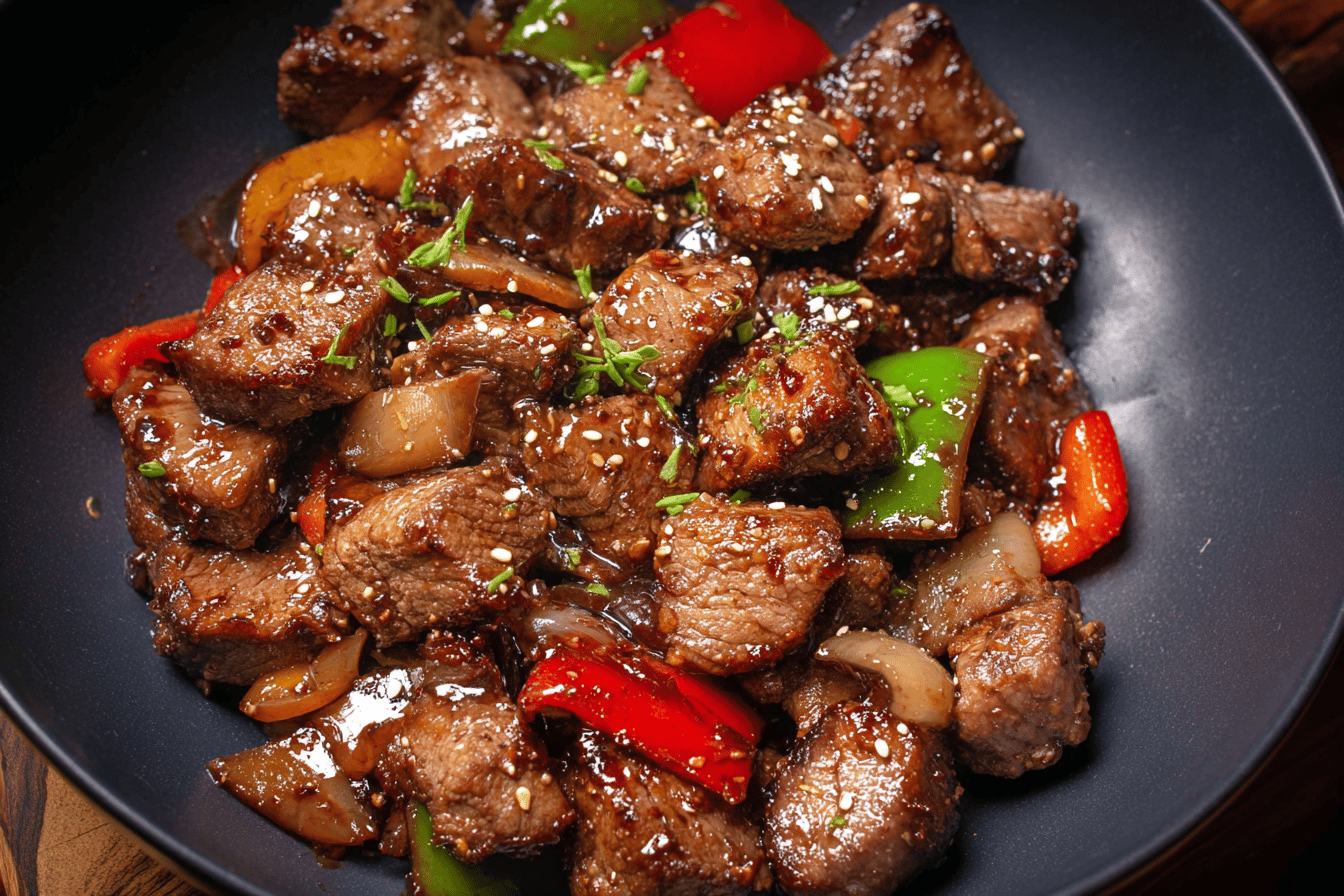 Chinese Steak Bites with Black Pepper Sauce Recipe