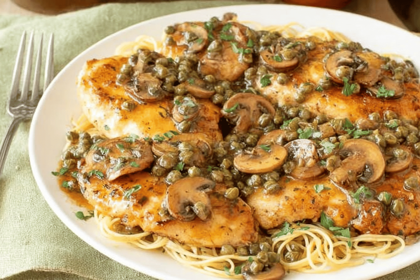 Easy Lemon Chicken Piccata with Mushrooms