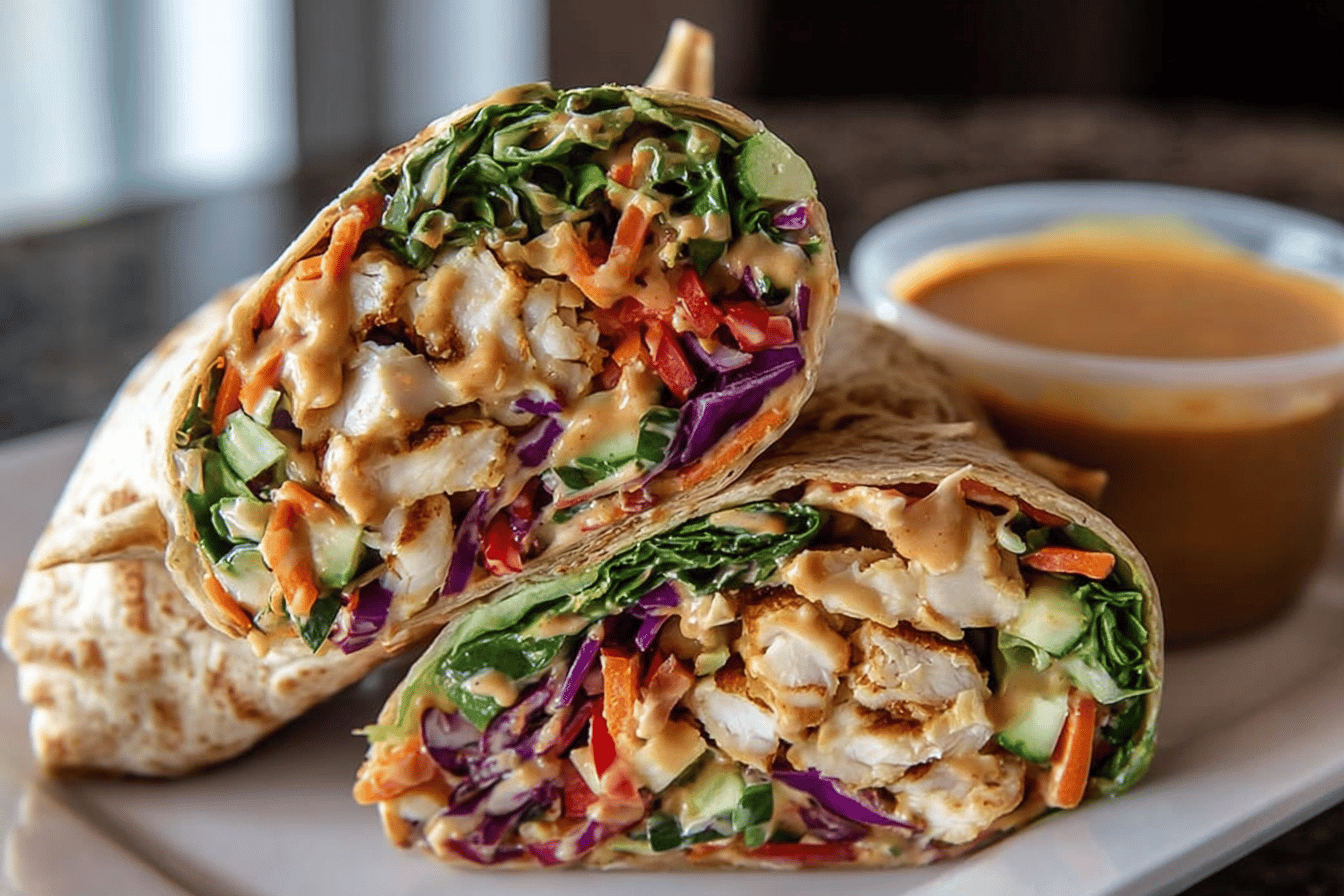 Thai Peanut Chicken Wrap Recipe for Lunch