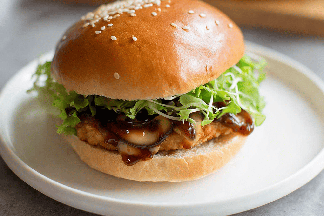 Vegan Teriyaki Mushroom Soy Burger Recipe