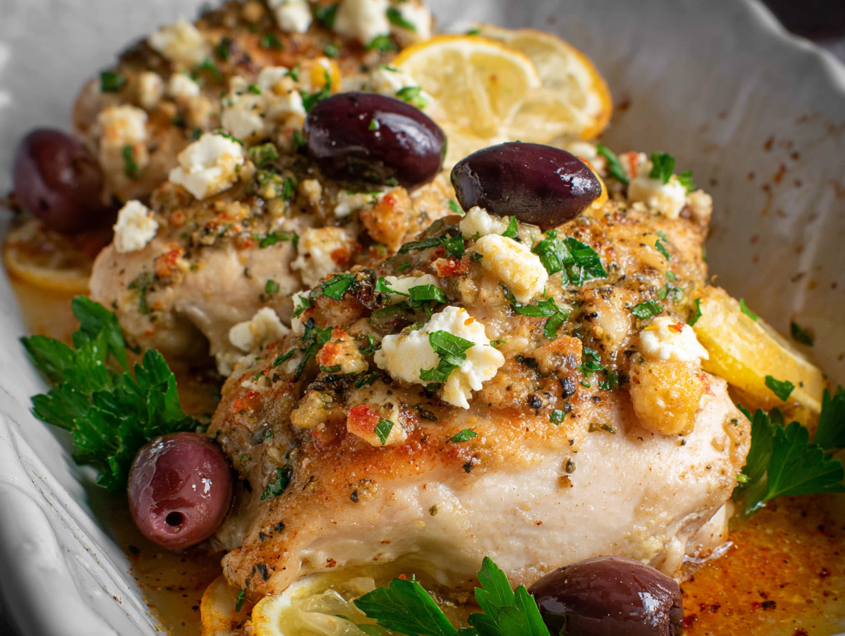 Baked Chicken with Feta and Olives